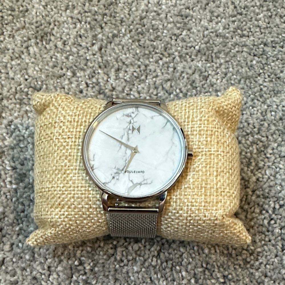 MVMT Silver and White Women's Watch